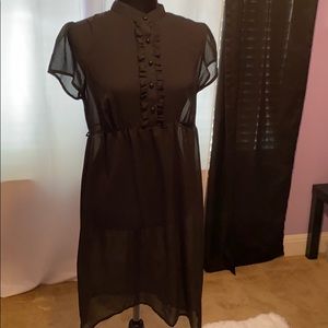 Black sheer slip cover dress